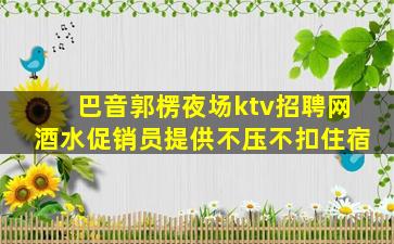 巴音郭楞夜场ktv招聘网酒水促销员提供不压不扣住宿